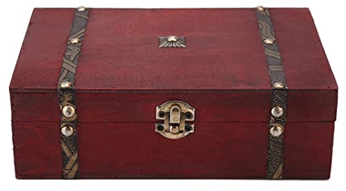 Caja de almacenamiento de madera Handmad, caja de almacenamiento retro con cerradura adecuada para coleccionar joyas, caja de almacenamiento conmemorativa, decoración del hogar