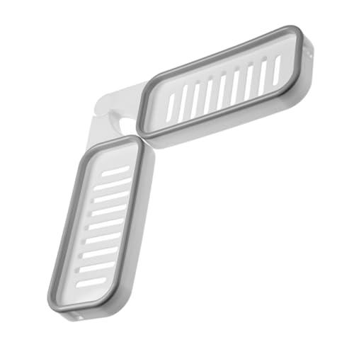 Abaodam Estante de Almacenamiento Giratorio de Pared Blanco Gris, Estante Multifuncional para Baño y Cocina, Soporte para Escurridor y Botellero, Ahorro de Espacio para Organizar