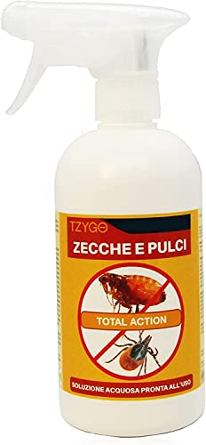 TZYGO Total Action Zecche e Pulci | 1 Flacone Spray 500ml