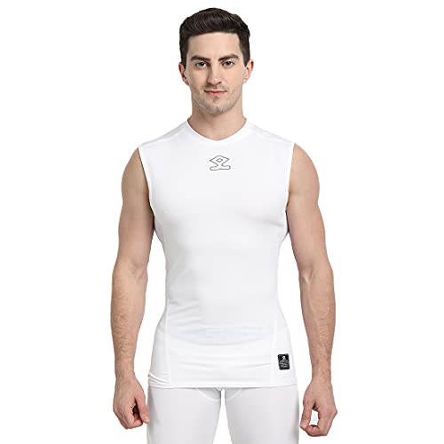 Shrey Intense Compression Sleeveless Top Mens Nylon Cutsleeves/Sleeveless Compression Top for Sports