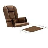 5Pcs Glider Rocker Cushions Set - Velvet Glider Rocker Replacement Cushions with Side Storage Pockets, Washable & Non Slip,Khaki