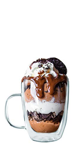 Nerthus FIH 660 350 ml Double Wall Cup with Handle, Glass, Transparent, 8,7 x 8,7 x 10,5 cm - Image 2