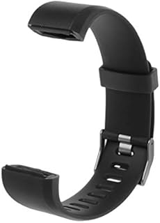 Armband Armband Uhr Ersatzarmband Silikon Uhrenarmband Kompatibel mit ID115 Plus Smart Watch, Schwarz , Wie Gezeigt