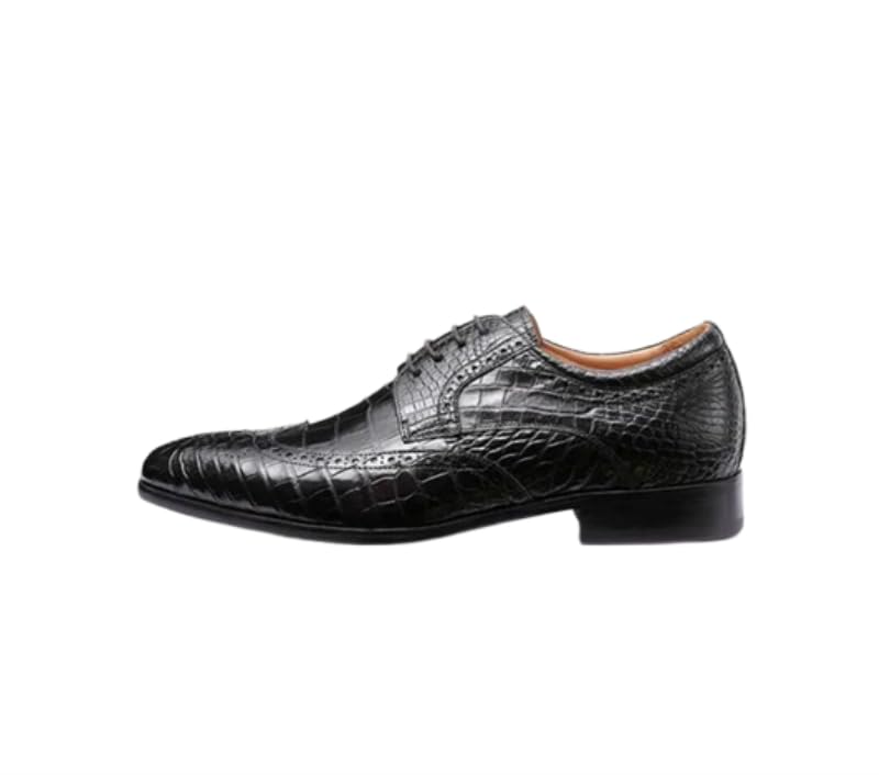 Authentic Crocodile Skin Businessmen Formal Dress Shoes Genuine Real True Alligator Leather Office Male Brock Oxford Shoes