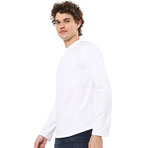 Image of Bewakoof Men's Solid 100% Cotton T-Shirt - Regular Fit, Round Neck, Half Sleeves