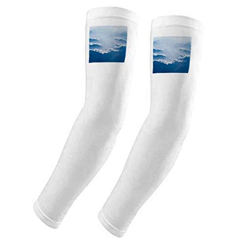 Guante con protección UV sol nubes azul y blanco guantelete de tela