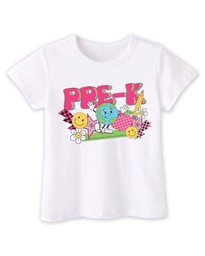 Pre K Shirts for Girls Boys Toddler Kids, Happy First Day of Preschool Shirt, Prek Tee Pre Kindergarten Tops 2T 3T 4T