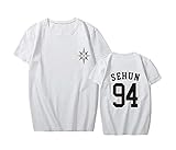 Kpop EXO T-Shirt EXO Planet#5 Tshirts EXO Sehun Chanyeol Baekhyu Lay Casual Tee Shirt M White Sehun