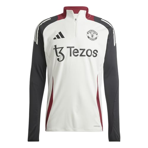 adidas Men's Manchester United 24/25 Training Top, Off White/Black, Large