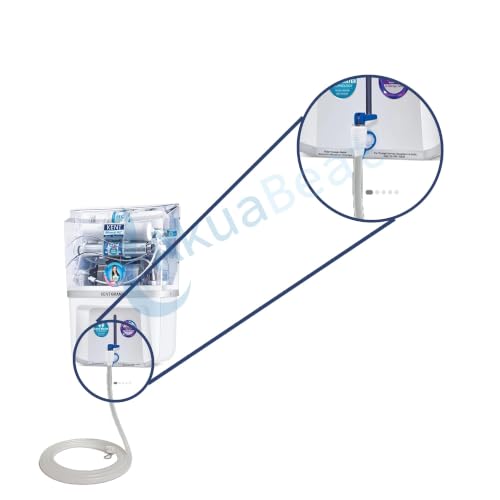 Image of Food Grade Silicone Flexible Tube Pipe 1.5 meter (5 ft) Compatible for Kent Grand Plus RO+UV+UF Water Purifier Semi transparent with stopper, UV resistant
