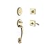 Baldwin SCCOLXCURRTSR003 Reserve Single Cylinder Handleset Columbus x Curve with Traditional Square Rose in Lifetime Brass Finish Right Hand