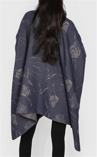 Rungion Women's Elegant Slit Scarf Wrap Soft Shawl Cape Long Open Front Stole Winter/Autumn Blanket Cardigan Poncho4