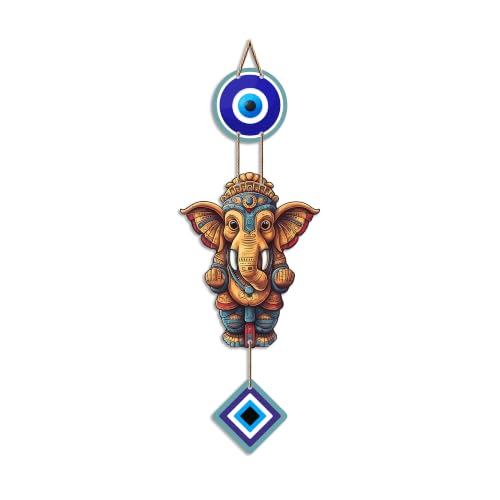 Image of Artvibes Vinayaka Evil Eye Wall Hanging Decor for Home and Office | Nazar Protection Hanging for Entrance Door Living Room Temple | Vastu Positive Energy Good Luck Decorative Gift (WH 8557N)