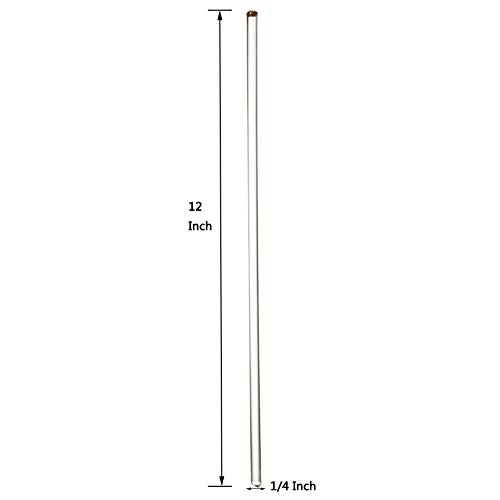 9pcs Glass Stir Sticks Glass Stirring Rod 12" Long 1/4'' Diameter with Both Ends Round (9)