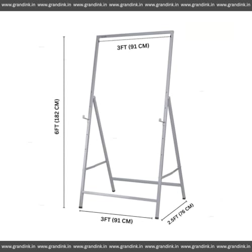 Image of Grandink 6 Feet Four Leg Metal Easel Stand for Whiteboard & Display