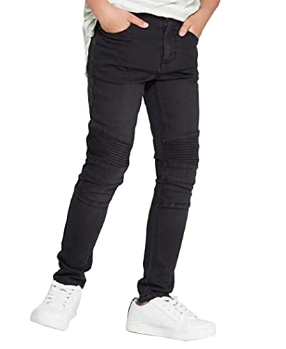 Art Class Boys Moto Woven Super Skinny Black Jeans