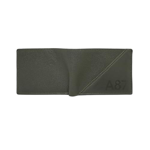 Image of Aeropostale Men's SLIMFOLD Wallet Tucson - Olive | Pebbled Leather | Formal & Minimalist Carry | Ideal for Gifting