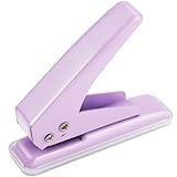 穴開けパンチ ルーズリーフパンチ 1穴 穴径6mm 20枚入り コンパクト 軽量 持ち運び可能 丈夫 DIYマニュアル 事務用品 (パープル)