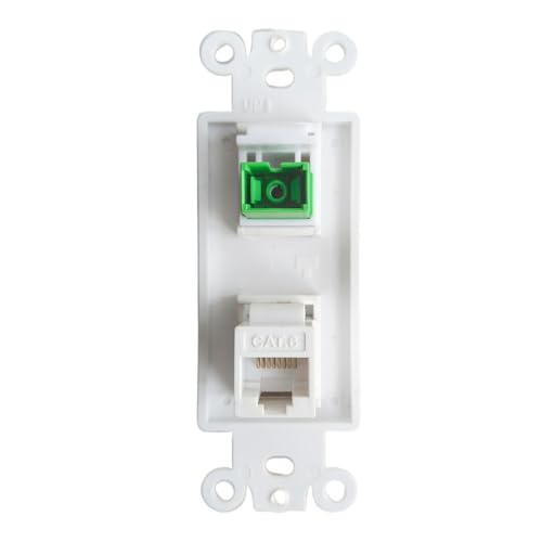 Plaque murale fibre optique SC/APC Ethernet CAT6 blanche pour boîtier de communication