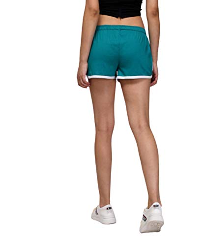 Image of KOTTY Cotton Lycra Grey and Green Solid Women Night Short - Pack of 2 (Grey&Green)