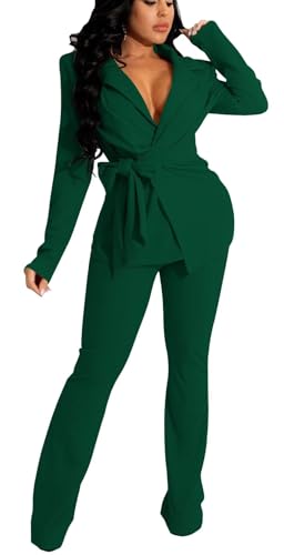 kaimimei Two Piece Outfits for Women Dressy Casual Double Breasted