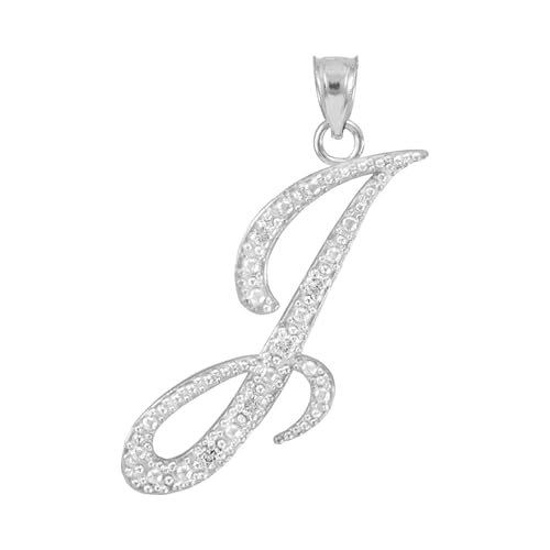 Claddagh Gold .925 Sterling Silver Cubic Zirconia Dangling Cursive Initial A-Z Charm 4/5