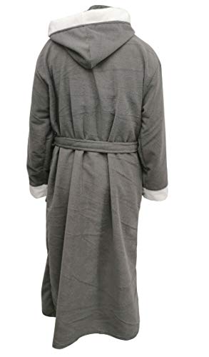 Albornoz de microfibra de rizo de algodón con capucha para hombre en talla S / M 7