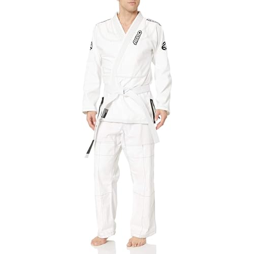 Reevo Ultralight Bjj Gi - Brazillian Jiu Jitsu Uniform W/Free White Belt White A3 thumb #1