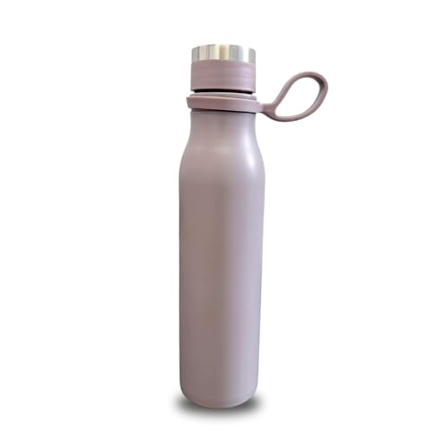 Termo al vacío para bebida caliente, botella aislada a prueba de fugas, sin sudor, para gimnasio, correr y viajar, botella pequeña de café y té (rosa apagado)