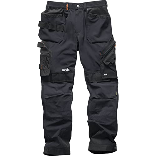 Scruffs Pantaloni Da Lavoro Pro Flex Plus Holster Da Uomo, Nero (Nero 001), 36W Uk