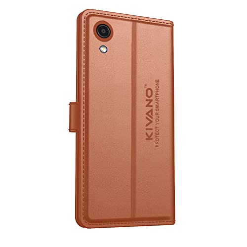 Image of KIVANO Compatible with Samsung Galaxy A03 Core Flip Cover | Leather Finish | Inside Pockets & Inbuilt Stand | Shockproof Wallet Style Magnetic Closure Back Cover Case