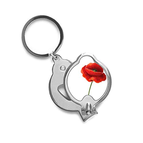Cortador de uñas con diseño de flor roja y amapola, un accesorio de manicura con arte de simplicidad