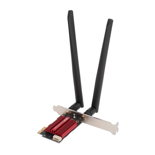 Tarjeta de Red Inalámbrica WiFi 6E PCIe X1 5374Mbps, Bluetooth 5.3, Antena Dual 8dBi, Tri Banda 2.4G 5G 6G para PC de Escritorio Gaming miniatura 1