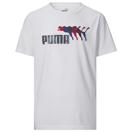 Image of Puma Boys' Short Sleeve Cotton Graphic T-Shirt, Crewneck
