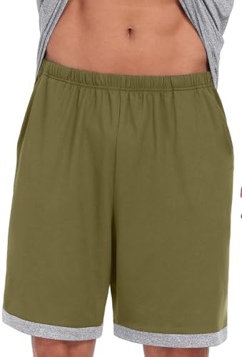 Image of Mens Pajamas Set Lightweight Summer Pjs Sleepwear Soft Comfy Short Sleeve Loungewear With Pocket (S-4X)