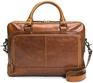 Frye mens Logan Zip Briefcase, Cognac, One Size US