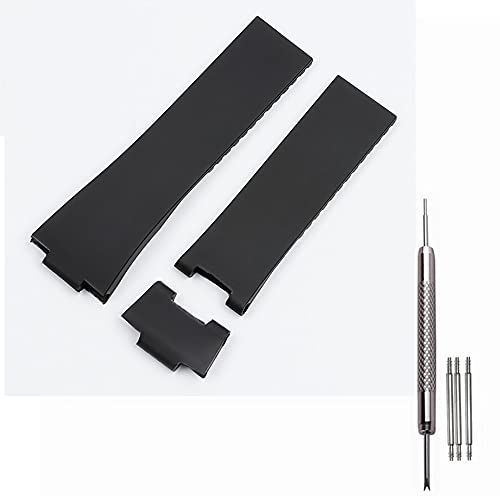LaTool Rubber 25mm Watch Band Straps Replacement with Spring Bar Tool - Watch Band Straps Compatible with Ulysse Nardin 1183 Maxi Marine Diver