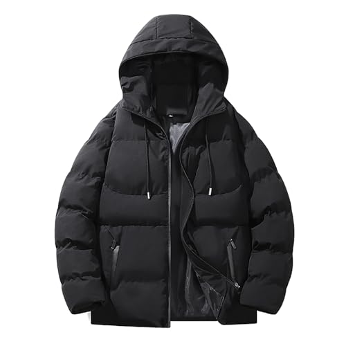 WAZHAKU Chaqueta corta de invierno para hombre, color negro,