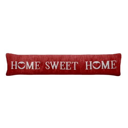 Image of Ashley Mills Christmas Snowman Presents Red Home Draught Excluder Chenille Draught Stopper (Home Sweet Home Red)
