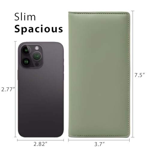 Image of Slim RFID Blocking Wallet for Women - PU Leather Bifold Card Holder with Zip Pocket & 12 Slots | Travel Essentials