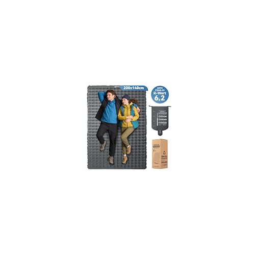 HIKENTURE 6,2 R-Wert Camping Isomatte 2 Personen, 8cm Dicke...