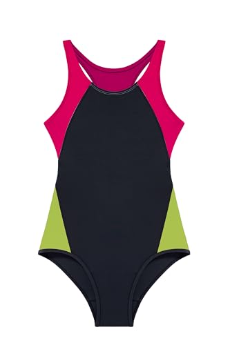 Image of Beautikini Period Swimwear One Piece Leakproof Menstrual Swimsuit Racerback Color Block Bathing Suit for Teen Girls Women