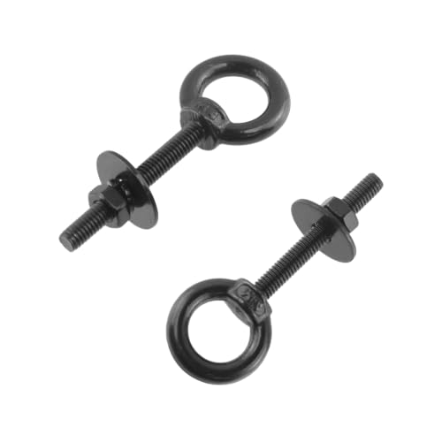 Image of Antrader Lifting Shoulder Eye Bolts,M4 Eye Bolt,M4 x 30mm,Black,6 Sets | Stainless Steel Eyebolts with Lock Nuts,Lock Washers,Flat Washers