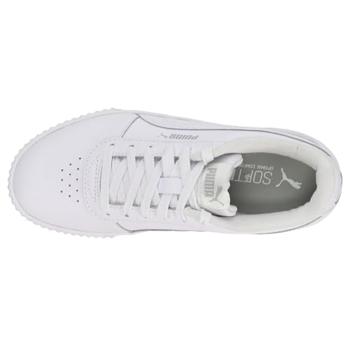 Image of PUMA Women's Carina Sneaker, White Silver, 8.5 M US