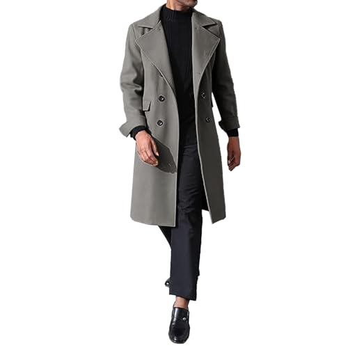 Maiyifu-GJ Men's Wool Blend Long Trench Coat Notched Lapel Double Breasted Winter Warm Overcoat Business Casual Pea Coats4