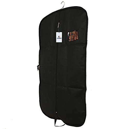 Image of Kuber Industries Suit covers with zip for Men, Women|foldable Blazer cover|Cloth Organizer for Wardrobe|Transparent Window & Premium Zipper|Pack of 2 (Black)