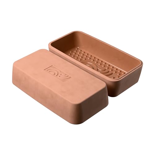 myromy® Brick BBQ Mini-Bräter aus Keramik – Grillstein & Grillplatte, Schmortopf mit Aroma-Noppen – Back- & Auflaufform für Grill, Backofen & Mikrowelle – spülmaschinengeeignet – 100% Made in Germany