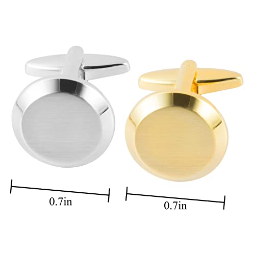 Image of Cufflinks for Men Classic Wedding Business Shirt Cuff Links Set Gifts with Box