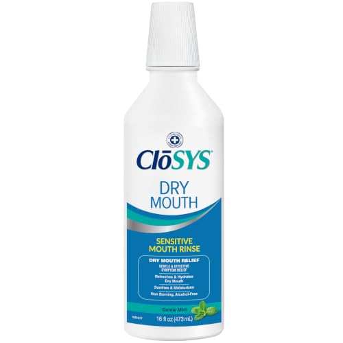 CloSYS Dry Mouth Mouthwash Rinse 16oz Alcohol-Free pH Balanced Dry Mouth Relief Mild Mint Flavor