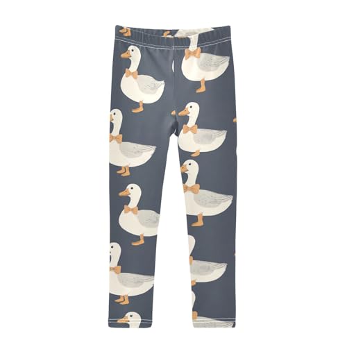 Ducks Girls' Leggings Toddler Doodles Bow Tie Kids Yoga Pants Dance Active Tights 4T